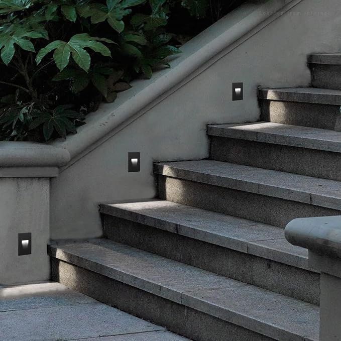LEONLITE 3-Pack 3CCT 120V LED Step Lights, Vertical, Oil Rubbed Bronze | 110LM, 5%-100% Dimmable, CRI90, ETL, Indoor Outdoor Stair Lights, Wet Location, 3000K/4000K/5000K, Aluminum