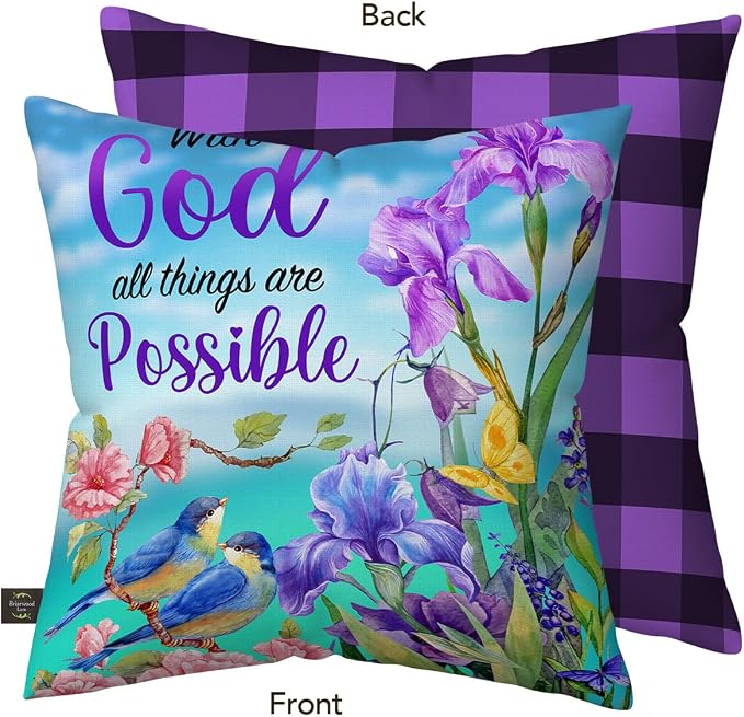 Briarwood Lane Spring Indoor/Outdoor Pillow 17x17 with God for Spring Pillow