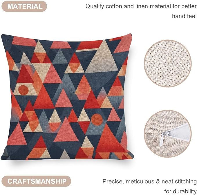 Soft Throw Pillows for Couch Colorful Fun Aesthetic Mid Century Modern Gomestry Pillowcase 20"x20" Mid Century Modern Decorations Pillow Covers Home Decoration for Sofa Couch Living Bed Room