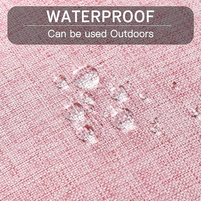 OTOSTAR Outdoor Waterproof Throw Pillow Covers Garden Decorative Cushion Case Pillow Covers Square Outdoor Pillowcases Patio Pillows for Couch Sofa Tent Balcony Home Decor 18x18 Inch Pack of 4 (Pink)