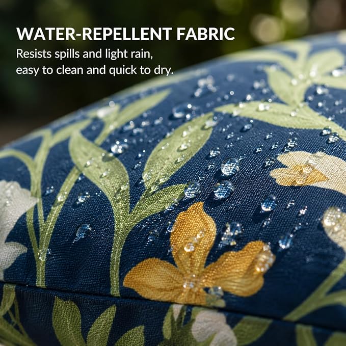 Outdoor Throw Pillows 18×18 Inch Pack of 2 Waterproof Decorative Patio Pillows with Inserts, Square Pillows for Garden Couch Sofa and Patio Furniture