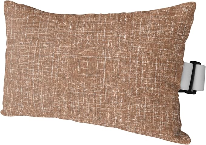 Outdoor Lumbar Pillow Set of 1, Brown Waterproof Beach Headrest Pillow with Inserts, Farmhouse Vintage Brown Solid Color Modern Recliner Throw Pillows for Patio Furniture, 12 x 20