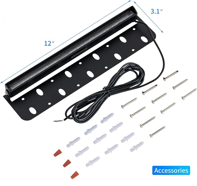 Black 8-Pack 12inch 5W 2700K Soft White Hardscpe Lighting | 12V AC/DC Retaining Wall Lights,Low Voltage Landscape Lighting,Hardscape Paver Light,Outdoor Step Lights