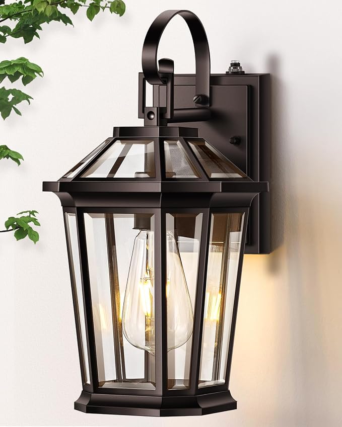 VIANIS Outdoor Wall Lights Dusk to Dawn, Oil Rubbed Bronze Exterior Lighting Fixtures for House, Waterproof ORB Porch Lights Wall Mount, Aluminum Outside Wall Sconce for Front Door, Garage