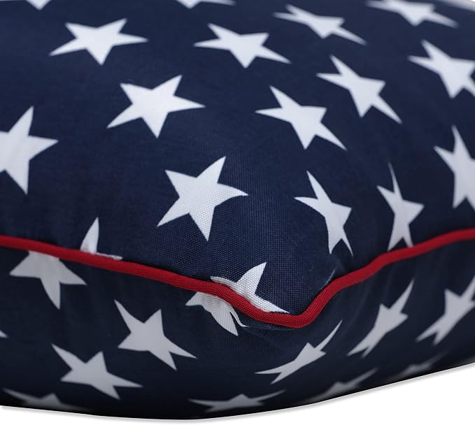 Pillow Perfect Americana Indoor/Outdoor Throw Pillows, 2 Count, Accent - 16.5" x 16.5", Blue/White Macey