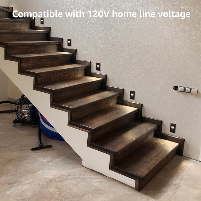 LEONLITE 3-Pack 3CCT 120V LED Step Lights, Vertical, Oil Rubbed Bronze | 110LM, 5%-100% Dimmable, CRI90, ETL, Indoor Outdoor Stair Lights, Wet Location, 3000K/4000K/5000K, Aluminum