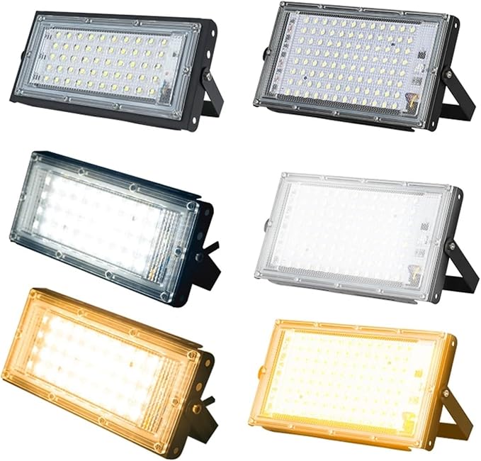 LED Flood Light Spotlight 100W 50W Outdoor Waterproof Reflector Floodlights Street Wall Lamp Garden Lighting(1pcs,Warm White_50W)