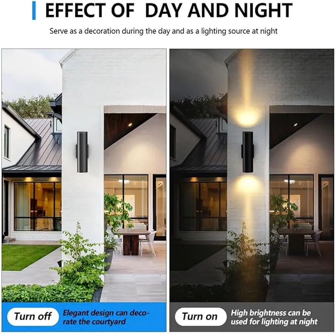 15inch LED Square Up & Down wall Lights ,14W Outdoor Wall Light 4000K Day white Aluminum Body Waterproof IP65 LED Exterior Light Fixtures Wall Mount for House Patio Garage garden. (14inch-12Pack)
