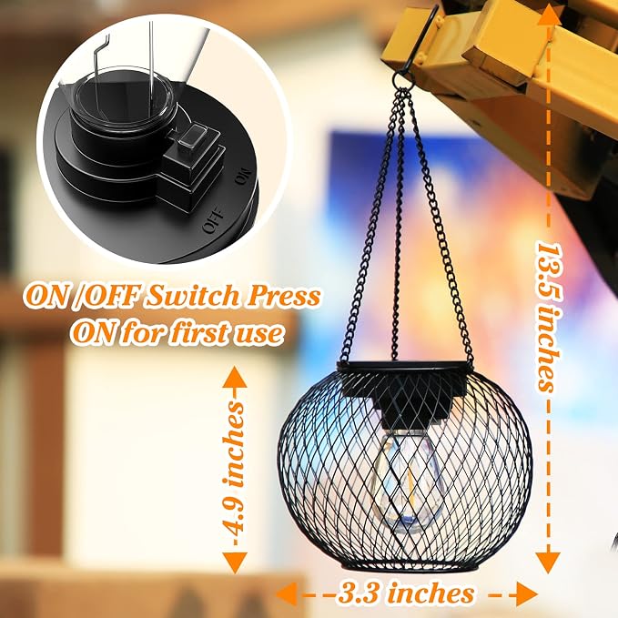 Solar Lantern Outdoor Waterproof, KagoLing Upgraded Hanging Solar Lights Outdoor Garden Decorations Decorative Lighting Solar Powered Waterproof Tree Lantern for Garden Yard Patio Pathway, 4 Pack | Hanging Solar Lights Outdoor Garden Decorations Lighti...