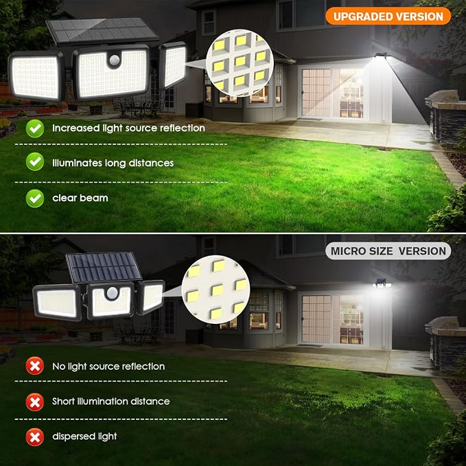 MIHANI Solar Lights Outdoor, Quick Charge Solar Motion Deck Lights Outdoor for Deck with High Brightness, Larger Built-in Tempered Glass Panel, Sensitive PIR Motion Inductor (Remote,4 Pack)
