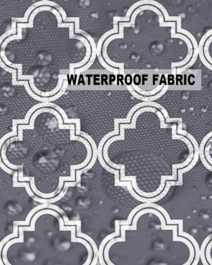 Outdoor Waterproof Pillow Covers for Patio Furniture Moroccan Pattern Decorative Throw Pillow Cover Dark Grey Pillowcases Set of 2 Cushion Case for Sofa Couch Chair Home Decor 18x18 inch