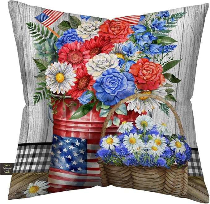 Briarwood Lane Indoor/Outdoor Spring Pillow 17x17 Red White and Beautiful Pillow