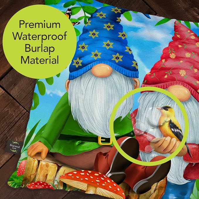 Briarwood Lane Indoor/Outdoor Pillow 17x17 Gnome Sweet Gnome Spring Decorative for Spring Pillow