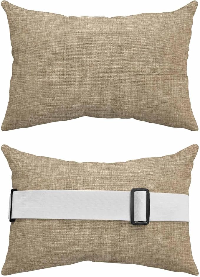 Pack of 2 Outdoor Lumbar Pillow Covers 11x16 Inch, Brown Farmhouse Waterproof Throw Pillow Covers Set, Vintage Country Monochrome Textured Indoor&Outdoor Decorative Cushion Cases for Patio Porch Beach