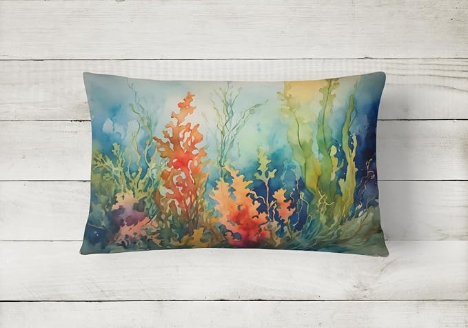 Caroline's Treasures DAC2823PW1216 Seaweed Throw Pillow Machine Washable, Indoor Outdoor Decorative Pillow for Couch, Bed or Patio, 12HX16W
