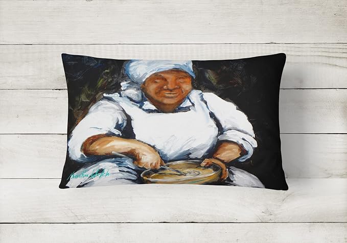 Caroline's Treasures MW1087PW1216 Hot Water Cornbread Canvas Fabric Decorative Pillow Machine Washable, Indoor Outdoor Decorative Pillow for Couch, Bed or Patio, 12HX16W
