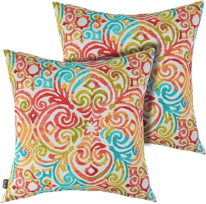 Outdoor Pillow Covers 18x18 Inch Pack of 2, No Insert-Corinthian Dapple | Square Throw Pillow Covers, Water-Repellent, Modern Pillow Cases for Sofa Patio Couch Decoration