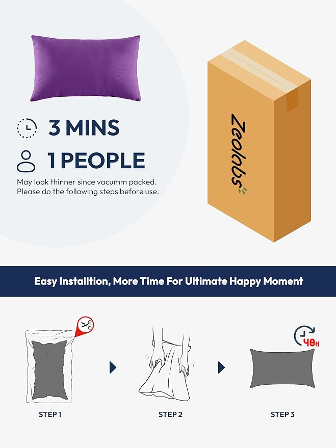 Indoor Outdoor Lumbar Pillows,Waterproof Outdoor Pillows Set of 4 for Patio Furniture,12×20 Inch, Purple