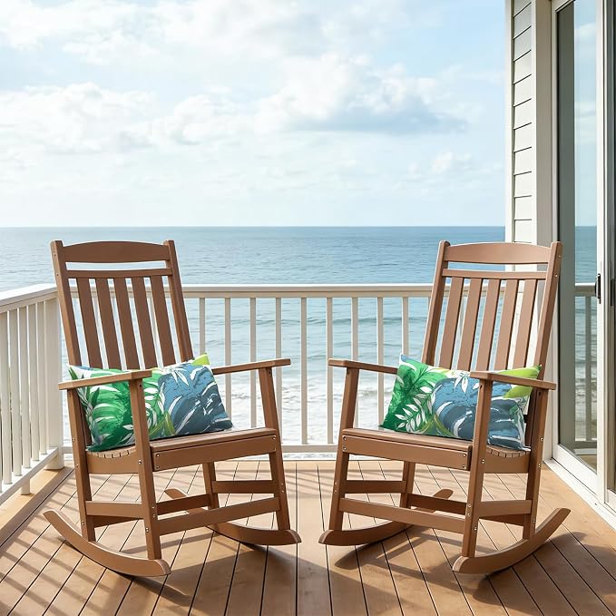 Pack of 2 Outdoor Lumbar Pillow Covers, All Weather Cushion Pillow Cases 12x20 Inch, Pillowcase for Patio Couch Decoration, Islamorada Blue Green