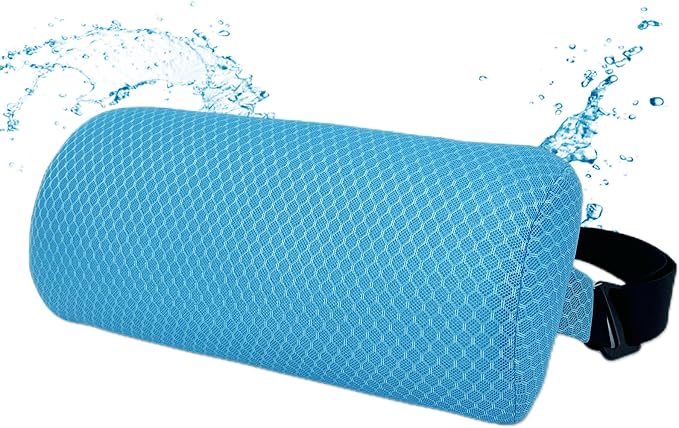 REEZEIVI 1Pack Headrest Pillow for Patio Chaise Lounge,Chaise Lounge Pillows Outdoor 3D air mesh with Elastic Band,Quick Drying and Washable Spa Pillow for Recliner,Beach Chair,Office Chair Blue | Resilient 3D mesh pillow with removable washable cover,...