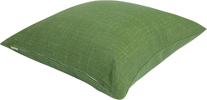Throw Pillow Covers Set of 2, Outdoor Indoor Waterproof Decorative Patio Throw Pillowcase Shell 18x18 Inch, Square Cushion Case for Couch Sofa Garden Farmhouse Decoration-Tropical Linen Green
