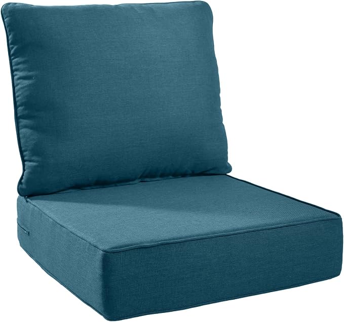 Luxury 24*24*6in Outdoor Patio Cushions, 1 Piece Malachite Outdoor Cushion | 6in Outdoor Patio Cushions, Water-Resistant, Reversible, Removable Cover, for Patio Chairs Sofa Couch Loveseat