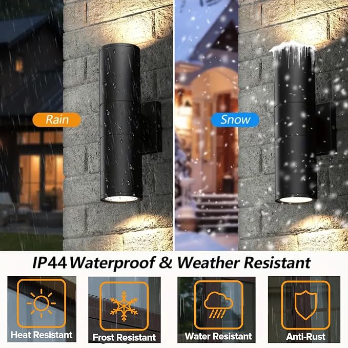 6Pack 14inch LED Square Up & Down Wall Lights,14W Outdoor Wall Light 4000K Day White Aluminum Body Waterproof IP65 LED Exterior Light Fixtures Wall Mount for House Patio Garage Garden.