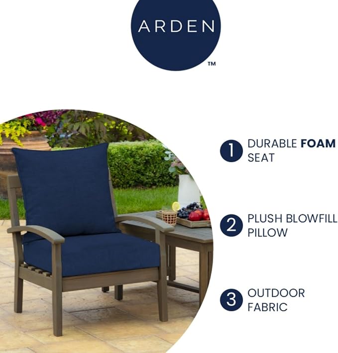 Arden Outdoor Deep Seat Cushion Set, Foam, 24x24, Sage Green Texture | earthFIBER, Sofa, Couch, Conversation Set, Premium High-Density Foam, Never Flattens, Mold and Mildew Resistant