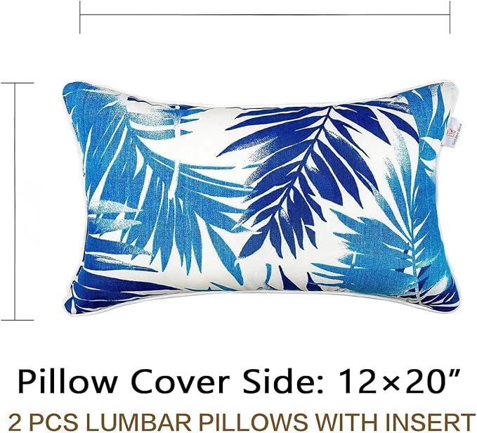JMGBird Outdoor Patio Pillows 12x20 Waterproof Outdoor Throw Pillow