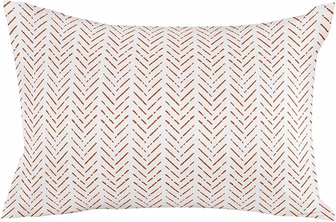 Orange White Striped Outdoor Pillow Covers Waterproof,All Weather Cushion Case Set of 2 Lumbar Pillowcase for Sofa Couch Bed Decor Patio Furniture 20"x12" Modern Geometric Minimalist Stripes