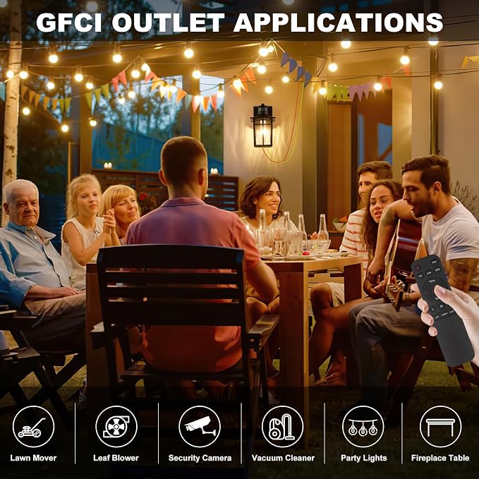 Porch Light with GFCI Outlet with Remote,Dusk to Dawn Motion Sensor Outdoor Light,Upgraded 4 Lighting Modes Black Front Door Light,Waterproof Outside Lights for House Patio Garage Entryway, 2 Pack