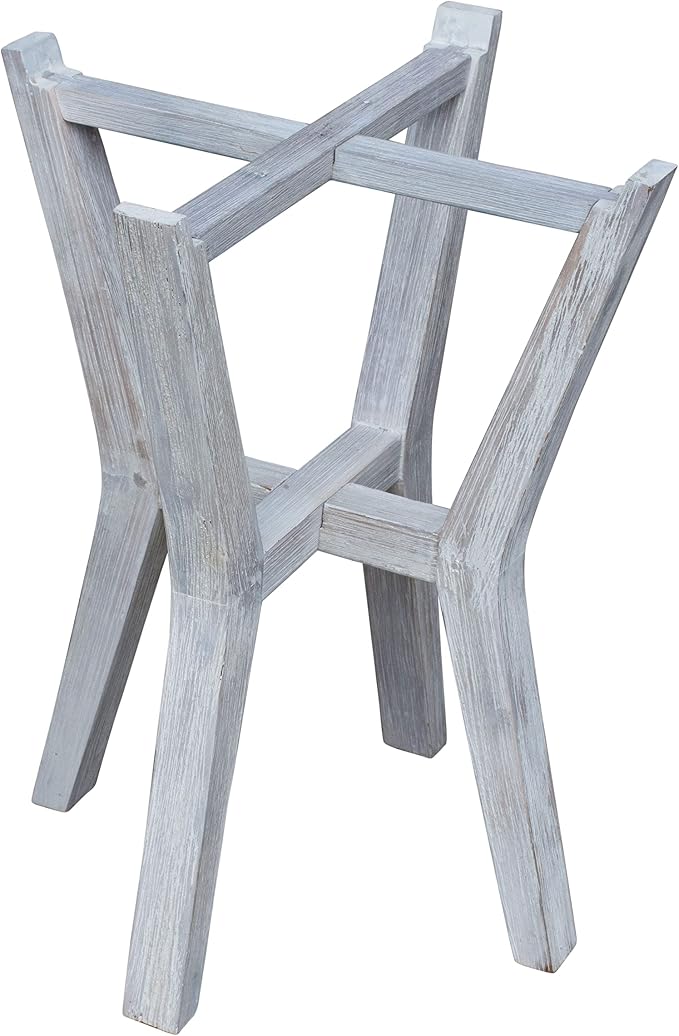 Pebble Lane Living | Bali 17" Round Tall Side Table | Cement/Wood | Gray | 1 Table