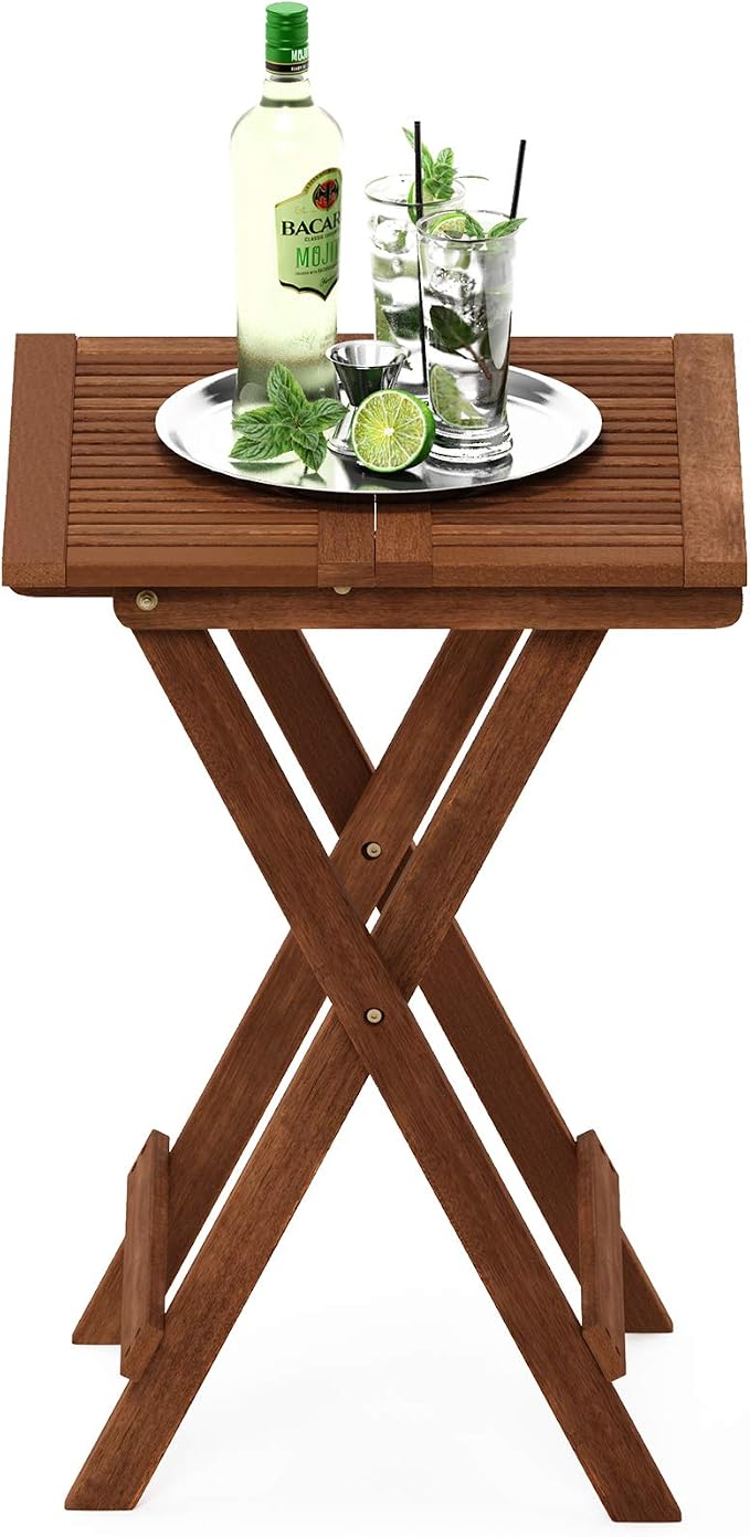 Furinno FG18065 Tioman Hardwood Patio Furniture Folding Table in Teak Oil, Large, Natural