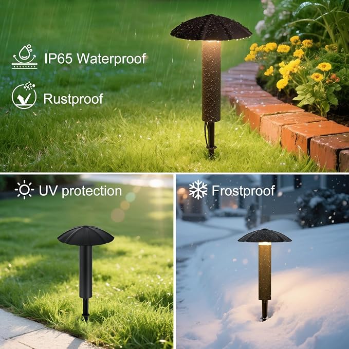 6-Pack Low Voltage Pathway Lights Kit: 24V Plug-in Landscape Lighting kit with Remote/Dusk to Dawn, 3W 3000K, IP65 - All-in-One Set, Easy DIY Install