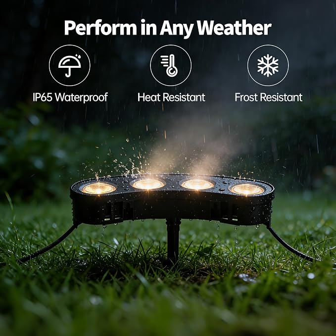Sublume Solar Tree Lights, Upgraded Solar Spot Lights Outdoor, Warm White | 8.3*7.2in Large Solar Panel with USB Port, 16 COB LED, 33FT Cable, IP65 Waterproof, 4000Mah Uplights for PalmTree, Flag Pole