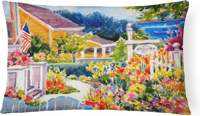 Caroline's Treasures 6032PW1216 Seaside Beach Cottage Canvas Fabric Decorative Pillow Machine Washable, Indoor Outdoor Decorative Pillow for Couch, Bed or Patio, 12HX16W