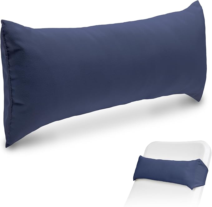 Coast Modern Outdoor Lounge Chair Pillow with Strap - Waterproof Headrest Pillow for Pool Lounger & Patio Chaise Cushions
