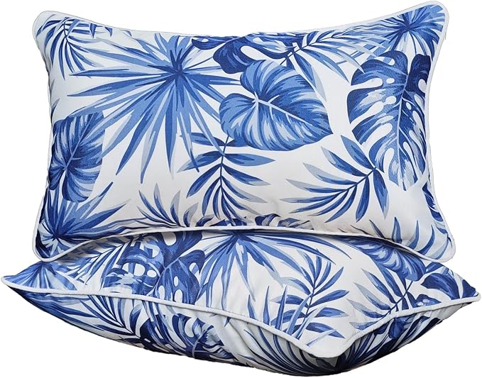 Outdoor Lumbar Pillows - Decorative Pillows with Insert Included Set of 2 Outdoor Pillows for Patio Furniture 12x20 Inch
