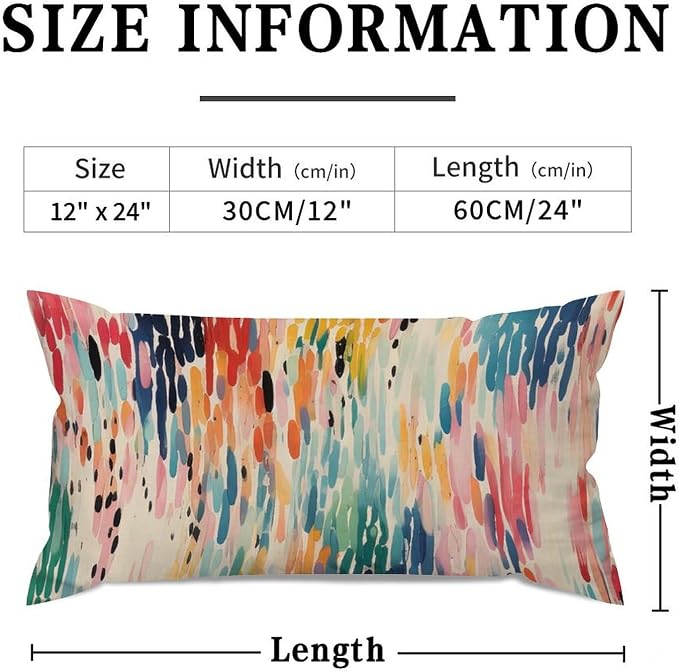 Rectangle Lumbar Pillow Case Make It Rain Fiesta Pillowcase Modern Rainbow Colorful Pillow Cover Accent Square Couch Sofa Cushion Covers for for Sofa Couch Bed Decorations 12x24in