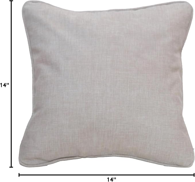 East Green 14 x 14 Waterproof Outdoor Pillow with Insert, Flax Tan - Premium Olefin Outdoor Accent Pillow for Patio Furniture