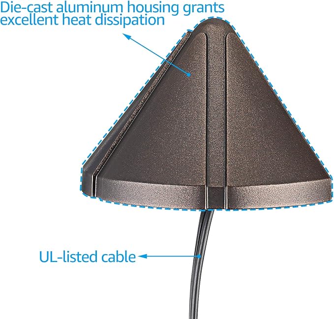 LEONLITE 8-Pack 4000K Low Voltage LED Deck Light Triangle Oil Rubbed Bronze | 12V Stair Railing Light, Outdoor Landscape Step Fence Light, IP65, UL Listed , Aluminum, Cool White