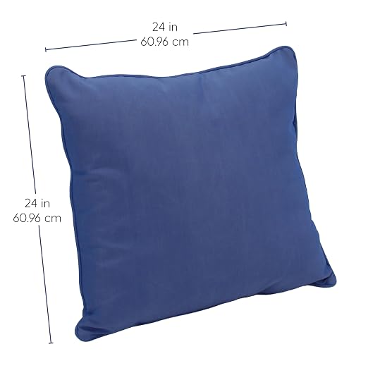 Factory Direct Partners Presidio 24" x 24" Square Decorative Throw Pillow Set with Piping for Indoor/Outdoor Furniture; UV, Fade, Weather-Resistant Olefin Fabric (2-Pack) - Denim Blue, 13811-122