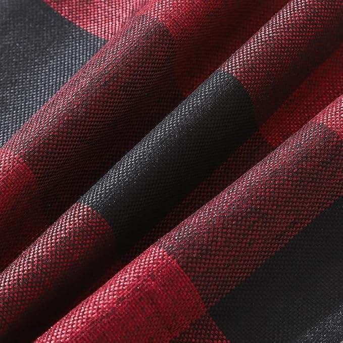 CARRIE HOME Red and Black Christmas Checkered Throw Pillow Covers 16x16 Set of 2 Outdoor Christmas Farmhouse Decor Pillows 16 x 16 for Patio Deck and Couch Sofa (No Pillow Inserts)