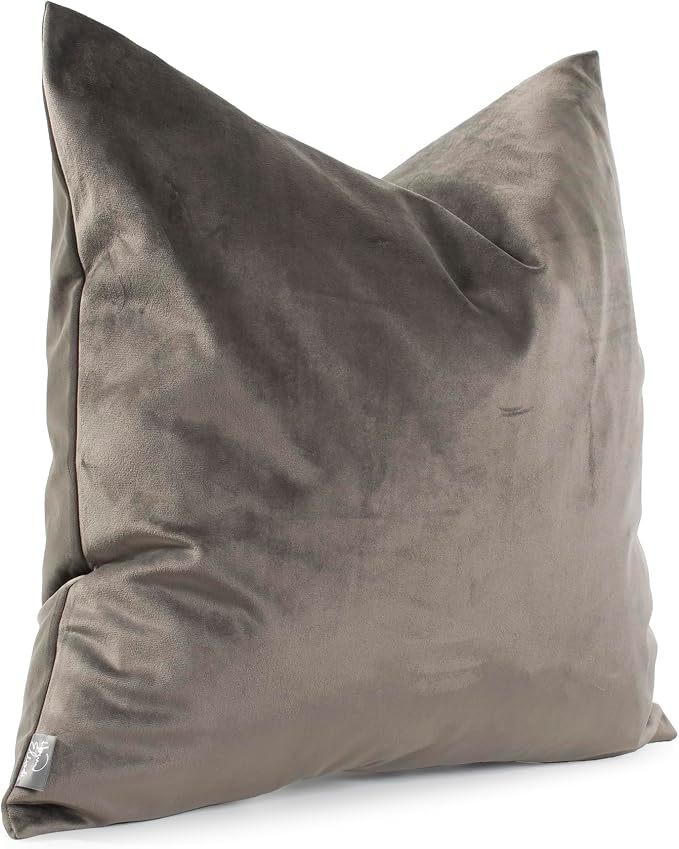 Howard Elliott Collection Fluffy Square Throw Pillow, Premium Stuffer Decorative Comfortable Sleeper Cushion, Soft Square Pillow Insert for Bedroom, Couch & Sofa, 20 x 20 Inch, Bella Pewter