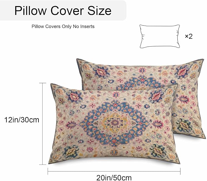 Boho Southwest Waterproof Outdoor Pillow Covers Set of 2 Home Decor, Vintage Country Ethnic Nation Motifs Pillowcase Patio Pillow Covers for Couch Bench Furniture Garden 20x12in