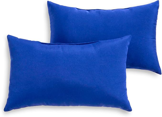 South Pine Porch Outdoor 19x12-inch Rectangle Accent Pillow (Set of 2), Marine Blue