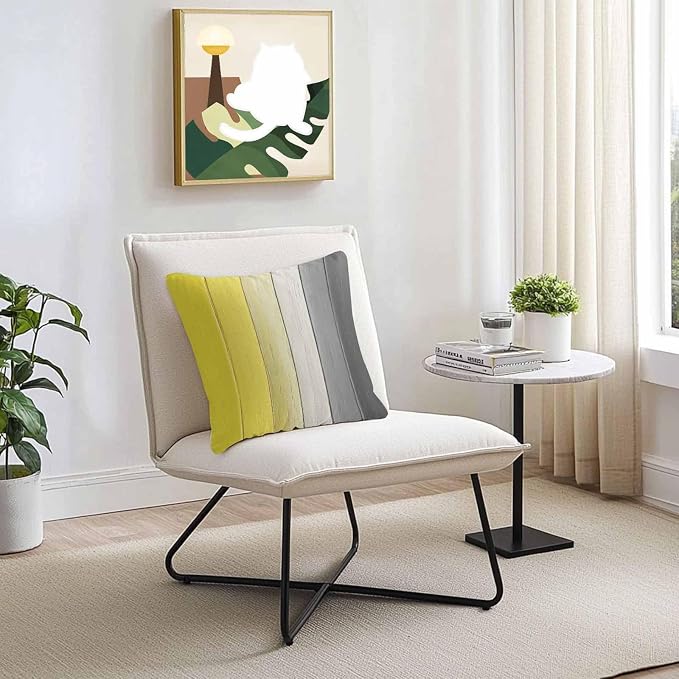 Throw Pillow Covers 24x24 Inch Set of 2, Yellow Gray Ombre Waterproof Outdoor Cushion Covers, Vintage Country Wooden Decorative Pillowcases for Couch, Sofa, Bed, Garden, Patio