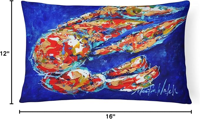 Caroline's Treasures MW1155PW1216 Craw Momma Crawfish Canvas Fabric Decorative Pillow Machine Washable, Indoor Outdoor Decorative Pillow for Couch, Bed or Patio, 12HX16W