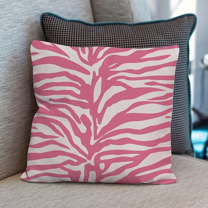 Tiger Print Pink Light Pink Pillow Cover Animal Tiger Print Cushion Cases 26x26 INRustic Accent Farmhouse Decor Pillow for Patio Furniture Garden