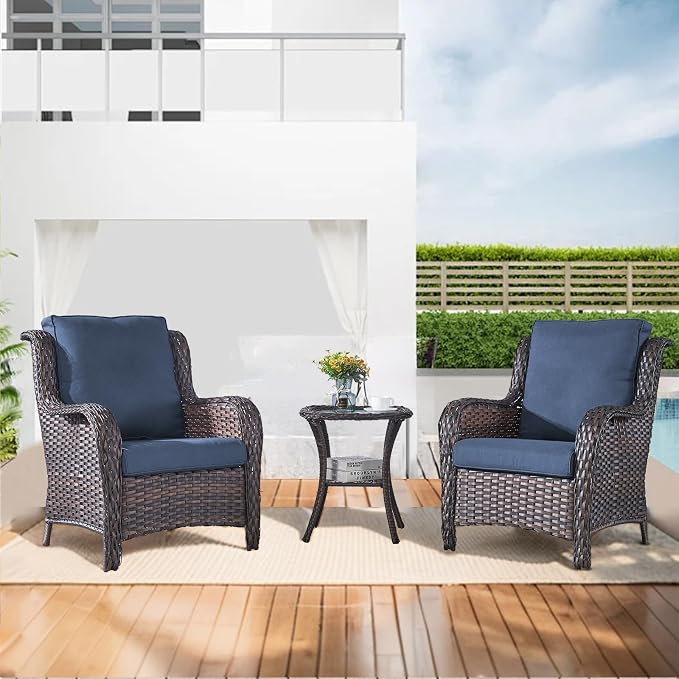 Luxury 22*24*4in Outdoor Patio Cushions, 4 Pieces Navy Blue Outdoor Cushion | Water-Resistant, Reversible, Removable Cover, Stain-Resistant, for Patio Chairs Sofa Couch Loveseat